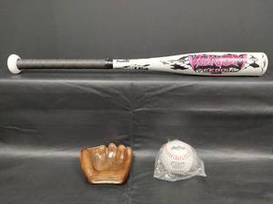 lot 464 image: New Teeball Aluminum Alloy Baseball Bat with New Official T-Ball and Ceramic Glove