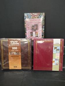 lot 489 image: NIB Set of Three Photo Album Collection - Photo Book with Memo Columns, Photo Album with Fast- stik Pages and Self Adhesive Photo Album
