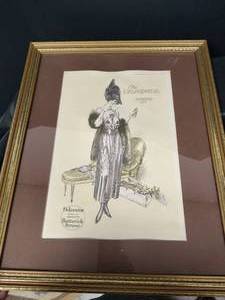 lot 531 image: The 1918 Delineator Picture with Butterick Patterns Logo in Gold-tone Frame, 18 x 22