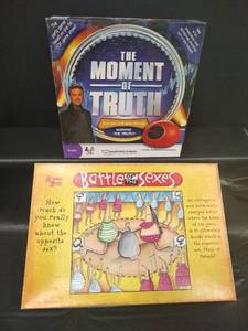 lot 566 image: Adult Board Game Lot - The Moment of Truth and Battle of the Sexes Games