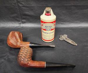 lot 83 image: Budweiser Beer Lighter, Tobacco Pipes, and Atmos Pipe Reamer
