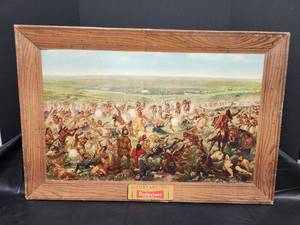 lot 92 image: Budweiser Custers Last Fight Print by O. Becker Promotional Cardboard Foldable