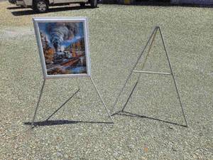 lot 714 image: Steam Train Artwork with 2 Metal Display Easels