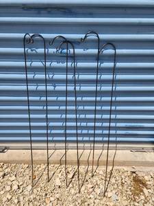 lot 716 image: Metal Shepherd Hooks - Set of 6 Garden Stakes