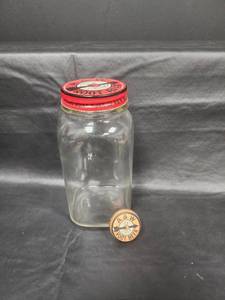 lot 31 image: A&W Root Beer Glass Jar with Original Lid