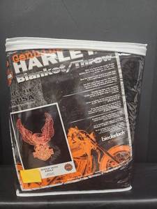 lot 37 image: Harley-Davidson Shield with Eagle BlanketThrow 60x80