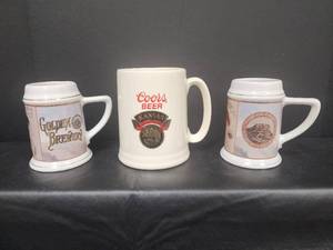 lot 62 image: Coors Beer Collectible Mugs Set - Kansas, Golden Brewery, Adolph Coors
