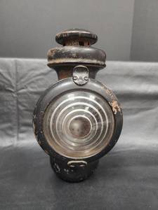 lot 69 image: Antique Carriage Lamp with Concentric Lens