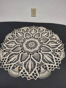 lot 650 image: Crocheted Cotton Doily, 29 inches