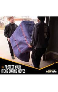 lot 32659 image: Moving Blankets 72��x80��,Professional Quilted Moving Pads for Packing, Shipping or cargo, blanket, blue, 3 in the pack