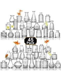 lot 32662 image: Arme Bud Vase Set of 44Clear Bud Vases in Bulk, Mini Glass Vases for Flower, Small Flower Vases for Centerpieces, Vases for Decor, Home Wedding Table D�cor