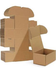 lot 32663 image: HORLIMER 6x4x3 inches Shipping Boxes Set of 40, Brown Corrugated Cardboard Box for Mailing, Packaging, Small Business