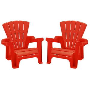 lot 32666 image: American Plastic Toys Children s Adirondack Chair 2PK Red