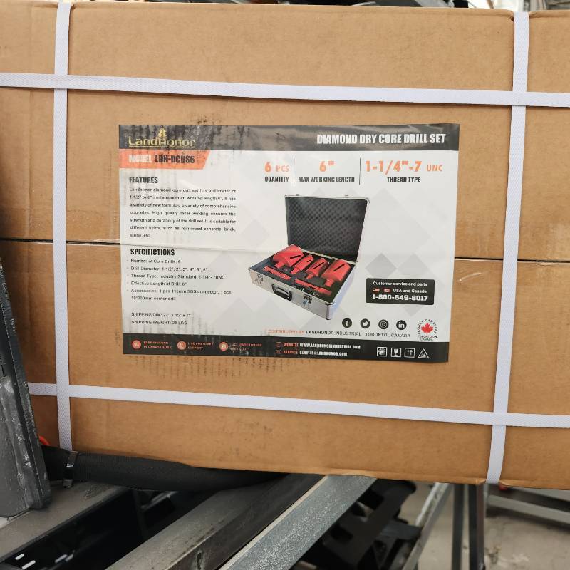 lot 2669 image: Unused LandHonor Diamond Dry Core Drill Set  LDH-DCDS6