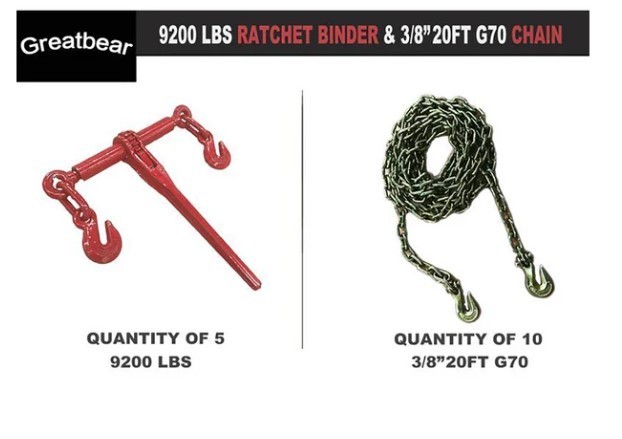 lot 618 image: Unused Suihe Ratchet Binder and Chains  38 inch