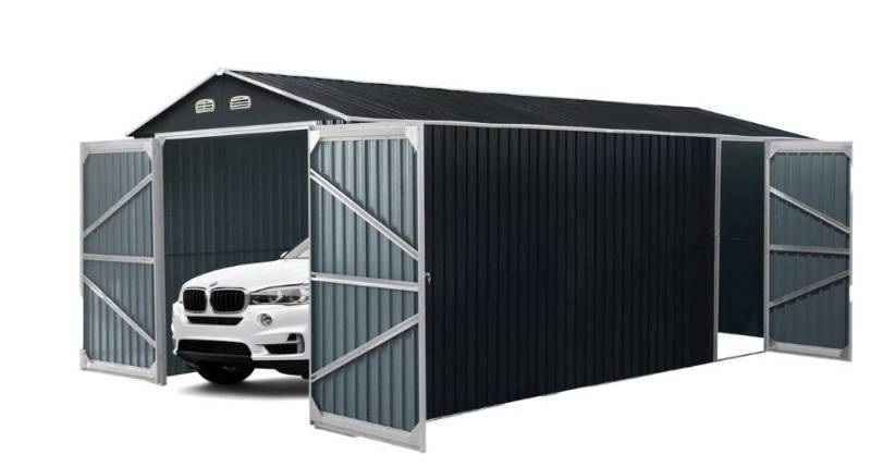 lot 3621 image: Unused TMG-MS1320A Metal Shed Garage 13FT x 20FT