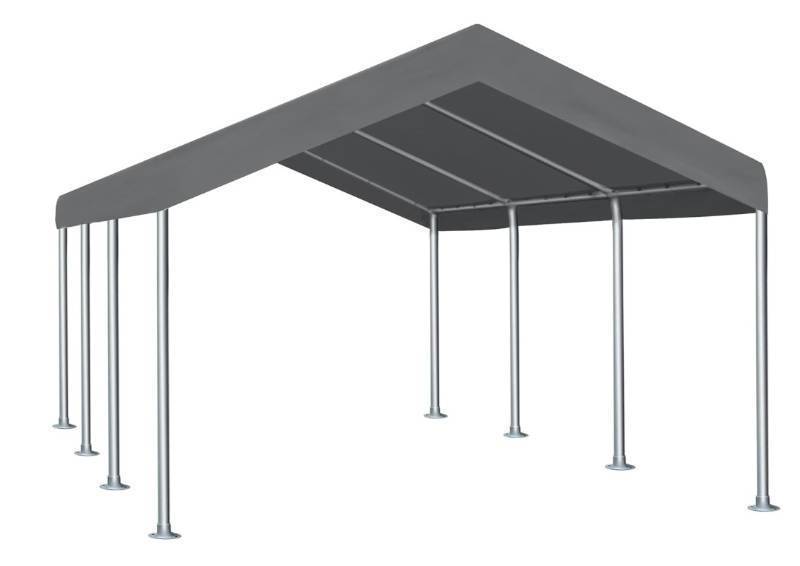 lot 9604 image: Abba Patio 12 x 20 ft Heavy Duty Carport Car Canopy Garage Boat Shelter Portable Tent for Outdoor Party, Wedding, Birthday, Garden, with 8 Legs Gray SKU JS-C1220L8T3-DG