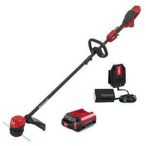 lot 15991 image: Toro Flex Force 60V Brushless 1315 String Trimmer with Battery & Charger - Retail $278