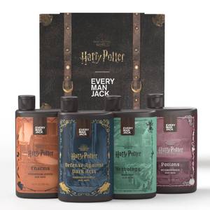 lot 5681 image: Every Man Jack Harry Potter Collectors Body Wash Gift Set - Includes 4 Body Washes with Clean Ingredients & Hogwarts Inspired Scents - Forbidden Forest, Charms, Herbology, Potions