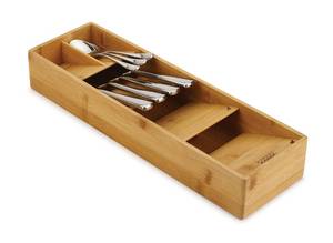 lot 5697 image: Joseph Joseph DrawerStore Compact Utensil Organizer For Kitchen Drawer Silverware, Flatware Tray, Small, Bamboo