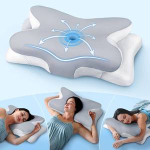 lot 5699 image: Effective Pain Relief Cervical Neck Pillow for Sleeping, Ergonomic Cooling Side Sleeper Pillow for Neck Support, Odorless Orthopedic Contour Memory Foam Pillows, Bed Pillow for Back Stomach Sleeper