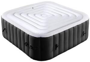 lot 5707 image: Tlswshsy 5.3 Ft Inflatable Hot Tub Cover- Energy Saving Lid for Square Hot Tub- Foldable Protective Rain Overflow Cover for Outdoor Inflatable Hot Tubs