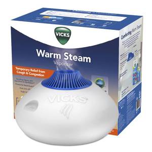 lot 5718 image: Vicks Warm Steam Vaporizer, Small to Medium Rooms, 1.5 Gallon Tank �� Warm Mist Humidifier for Baby and Kids Rooms with Night Light, Works with Vicks VapoPads and VapoSteam