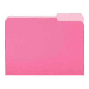 lot 5727 image: Amazon Basics File Folders, Letter Size, 13 Cut Tab, Pink, 36-Pack