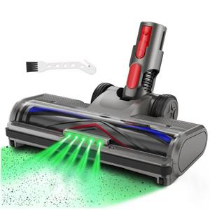 lot 5728 image: JYLvpart Vacuum Head Hardwood Floor Attachment Compatible with Dyson V7 V8 V10 V11 V15 Vacuum Cleaners with Green LED Headlights, Roller Brush Replacement Parts