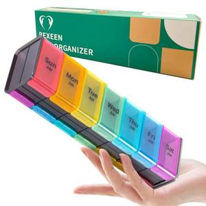 lot 6003 image: Extra Large Pill Organizer- XXL Pill Box 7 Day - Weekly Pill Organizer with AM PM Large Compartments Big Pill Case for Supplements Jumbo Pill Holder for Vitamins Huge Medicine Organizer 2 Times a Day