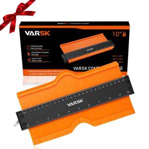 lot 6011 image: VARSK Contour Gauge Tool (10 inch) with Lock - Birthday Gifts for Men Dad Him, Cool Gadgets for Men, Irregular Shape Duplicator, Outline Edge Angle Measuring Tool for Woodworking Flooring
