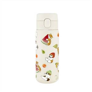 lot 6012 image: Toa Mofusand 53-2018 Stainless Steel One Push Bottle, 11.8 fl oz (350 ml), Mogitate Nyan