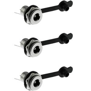 lot 6018 image: Maxmoral 3PCS DC-099 DC Power Socket Connector with Waterproof Cover Cap,Threaded Female Panel Mounting Adapter Power Jack 5.5 x 2.1mm