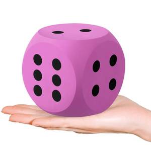 lot 6019 image: Shappy 3 Inches Foam Dice Fun Filled Large Educational Toy Kawaii Giant Decorative Eva Foam Jumbo Dice Big Square Building Blocks for Board Game Nights Learning Sessions(Rose Red)