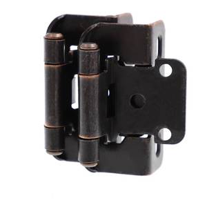 lot 6026 image: DecoBasics Partial Overlay Cabinet Hinges 12�� (10 Pair - 20 Pack) (Oil Rubbed Bronze), Semi Wrap Overlay Cabinet Hinge, Partial Wrap Cabinet Hinges - Quick & Easy Installation
