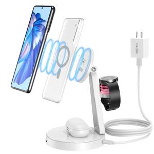 lot 6032 image: Wireless Charging Station for Samsung, 3 in 1 Magnetic Wireless Charger for Samsung Galaxy S24S23S22S21Note 20 Series, Mag-Safe Charging StandDock for Galaxy Watch 76543, Galaxy BudsLive