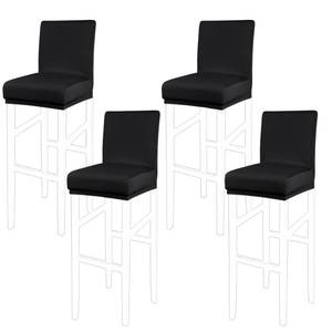 lot 6038 image: PiccoCasa Stretch Bar Stool Covers, Pub Counter Height Side Chair Covers with Elastic Band Black 4pcs