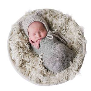 lot 6051 image: Sunmig Newborn Baby Stretch Wrap Photo Props Wrap-Baby Photography Props (Light Grey)
