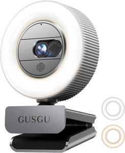 lot 6059 image: GUSGU G910 2K Quad HD Webcam for PC, with Microphone & Light & Privacy Cover, Web Camera for Desktop ComputerLaptopMacBook, USB Streaming Camera