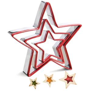lot 6066 image: Star Cookie Cutters Set of 3, Stainless Steel Star Shape Cutters for Sandwich Biscuit Fondant Cake Cheese