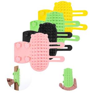lot 6070 image: 4Pcs 2-in-1 Silicone Cat Face Scratchers, Self-Cleaning Massage & Shedding Tool, Adjustable Cat Face Scratchers for Climbing Frames & Table Legs, Reduces Shedding, Scratching & Itchiness