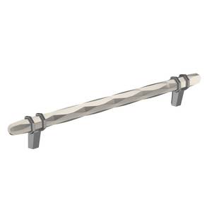 lot 6077 image: Amerock  Cabinet Pull  Satin NickelBlack Chrome  8 inch (203 mm) Center-to-Center  London  1 Pack  Drawer Pull  Drawer Handle  Cabinet Hardware