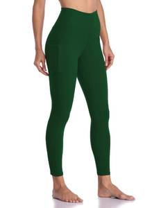 lot 6081 image: Colorfulkoala Womens High Waisted Tummy Control Workout Leggings 78 Length Yoga Pants with Pockets (S, Forest Green) Size S