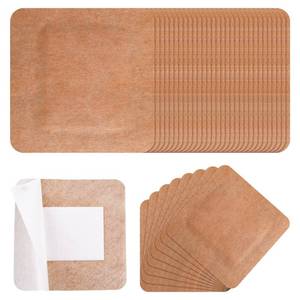 lot 6428 image: Teling 50 Pcs Extra Large Adhesive Bandages Flexible Fabric Bandages for Wounds Bandages and Bandaging Supplies Bulk Nonstick Pads for Wound Care Skin Dressing Wrap, 4 x 4 Inch (Brown)