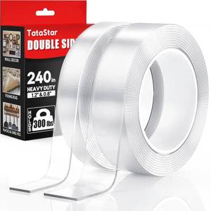 lot 6435 image: 2 Rolls Double Sided Tape Heavy Duty - 240 x 1.2 & 0.8 - Removable Nano Tape for Poster Carpet Picture Hanging Strip Rug Wall Outdoor - Clear & Strong Adhesive Multipurpose Mounting Tape - 20 Feet