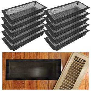 lot 6440 image: Pack 10 Extra Long Vent Covers for Home Floor��Floor Register Cover Trap for Floor, Wall, Ceiling Air Vent Filters,Register Filters for Floor Vents��4x10�� (10)