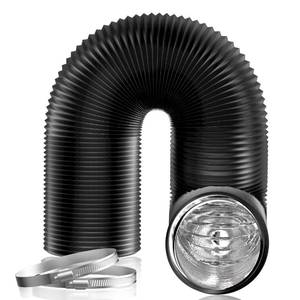 lot 6446 image: Hon&Guan 6 inch Air Duct - 16 FT Long, Black Flexible Ducting HVAC Ventilation Air Hose for Grow Tents And Ventilation System.