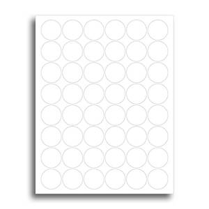 lot 6456 image: White Adhesive 1.25 Round Labels - 25 Sheets  1200 Stickers - White Matte Finish Printable Round Labels Sheets for InkjetLaser Printers