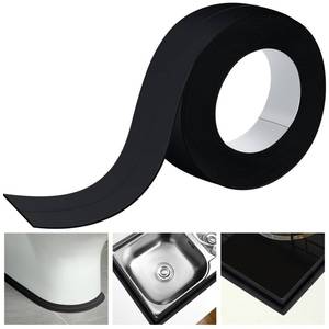 lot 6457 image: Frienda Black Caulk Tape Waterproof Self Adhesive Caulk Strip Bathtub Sealant Tape Sealing Strip Oil Proof Bathroom Sealant for Kitchen Floor Wall Edge Protector(PE)