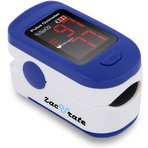 lot 6461 image: Zacurate 500BL Fingertip Pulse Oximeter Blood Oxygen Saturation Monitor with Batteries Included (Navy Blue)